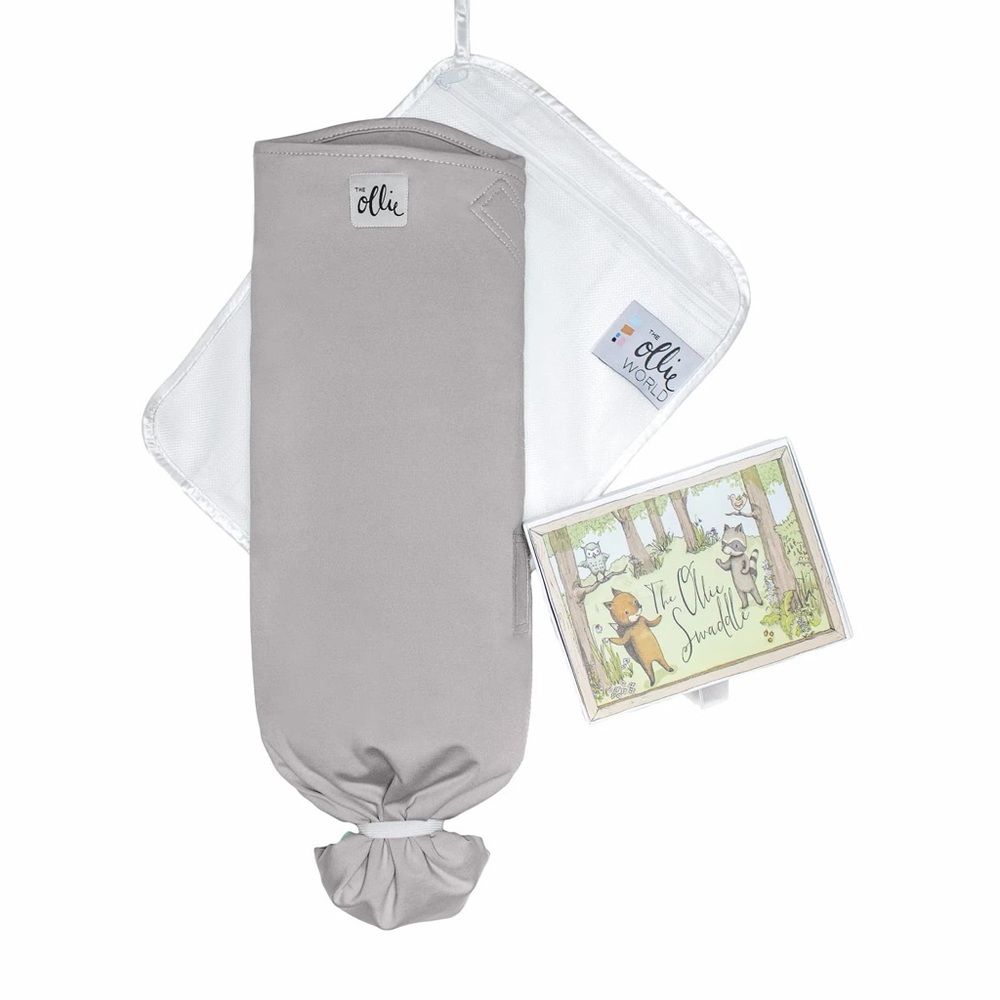 The Ollie World Ollie Swaddle in Stone Grey
